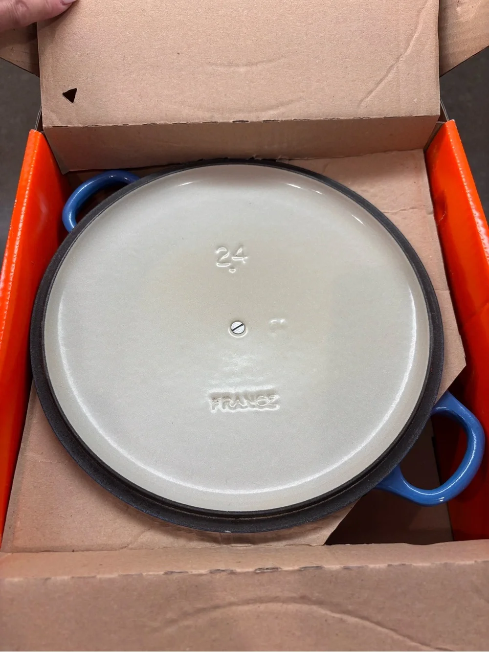 Le Creuset Blue Round Enameled Cast Iron Dutch Oven with Lid